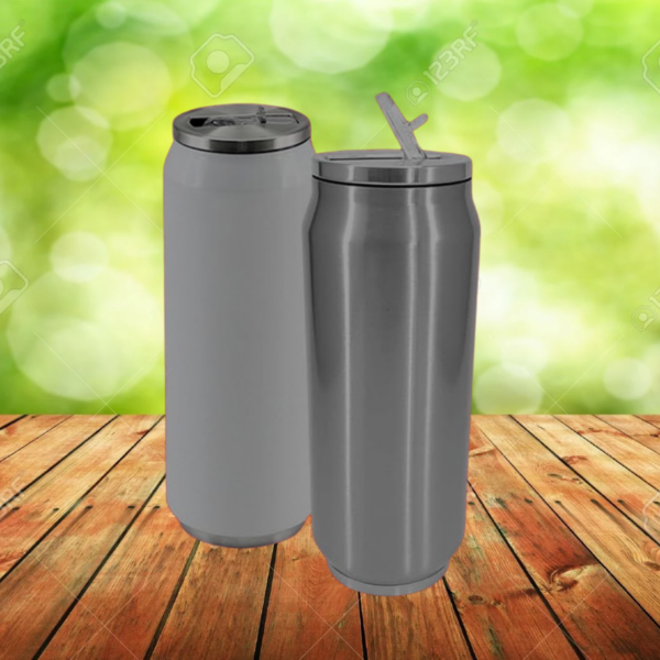 Lata de Acero Doble Pared Blanco y Silver 500 ml